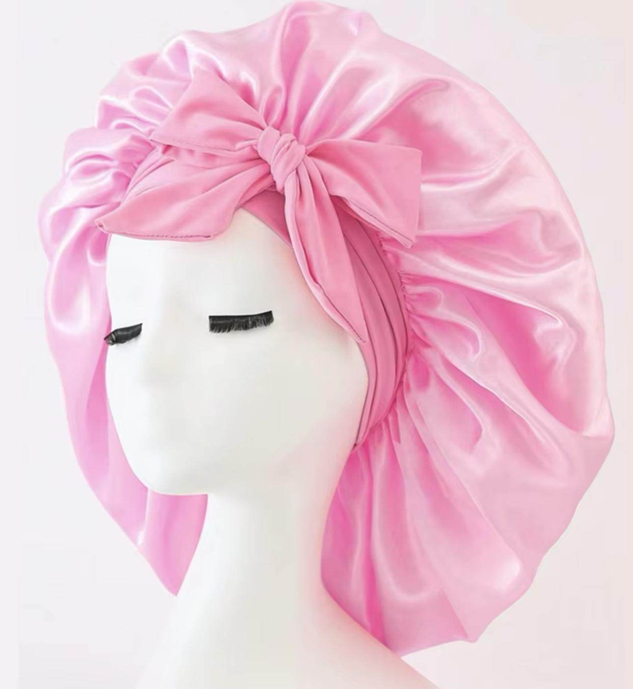 Satin Wrap Bonnet- Pink - Havilah Life Cosmetics